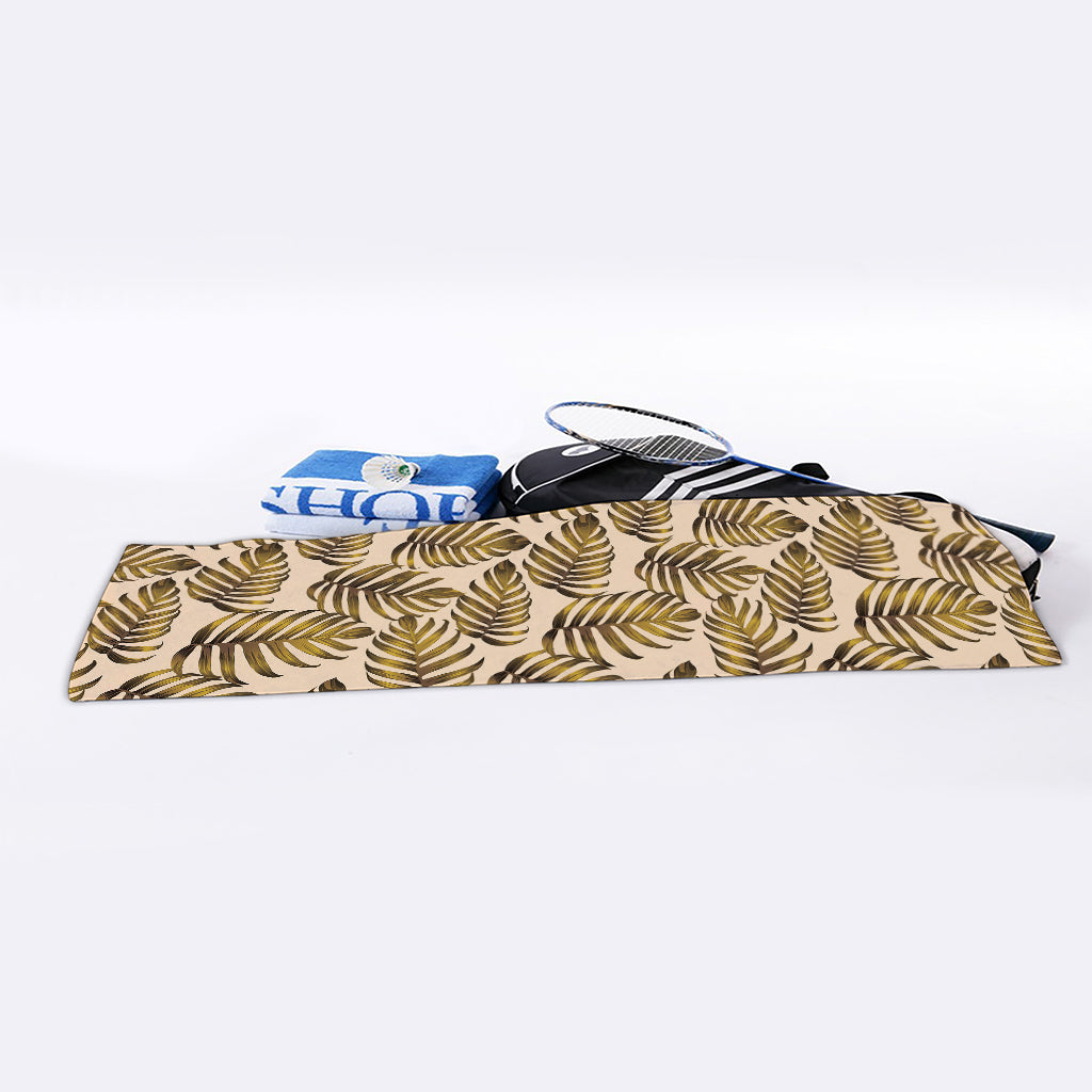 Yellow Monstera Leaves Pattern Print Sports Towel
