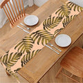 Yellow Monstera Leaves Pattern Print Table Runner