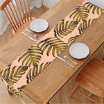 Yellow Monstera Leaves Pattern Print Table Runner
