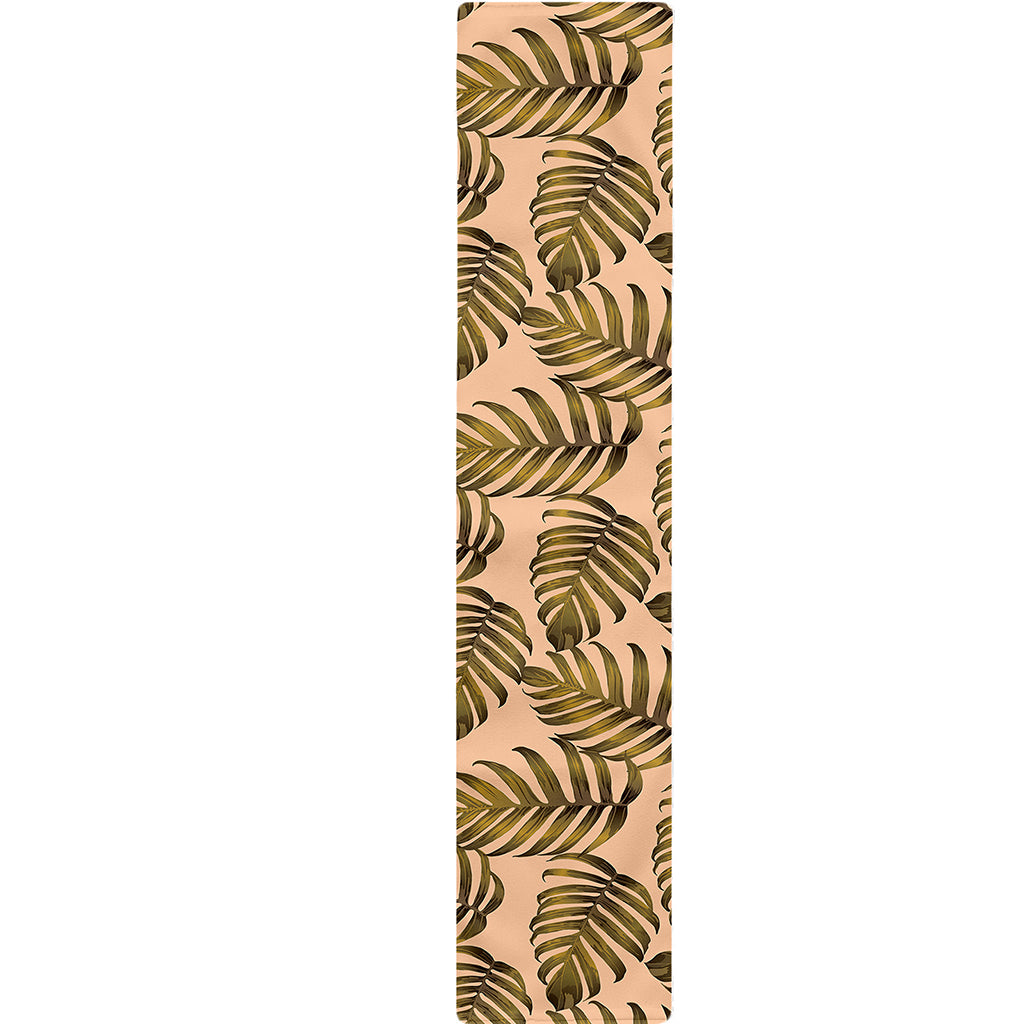 Yellow Monstera Leaves Pattern Print Table Runner