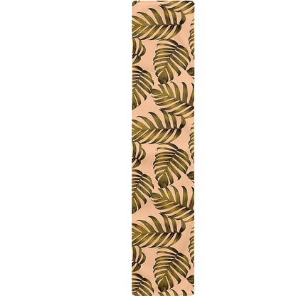Yellow Monstera Leaves Pattern Print Table Runner