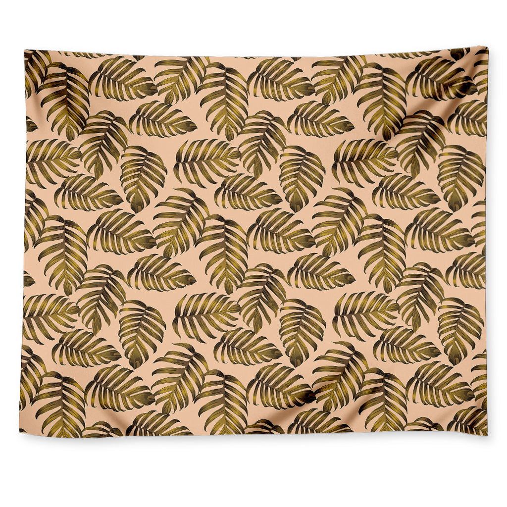 Yellow Monstera Leaves Pattern Print Tapestry