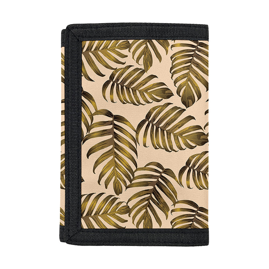 Yellow Monstera Leaves Pattern Print Trifold Wallet