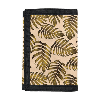Yellow Monstera Leaves Pattern Print Trifold Wallet