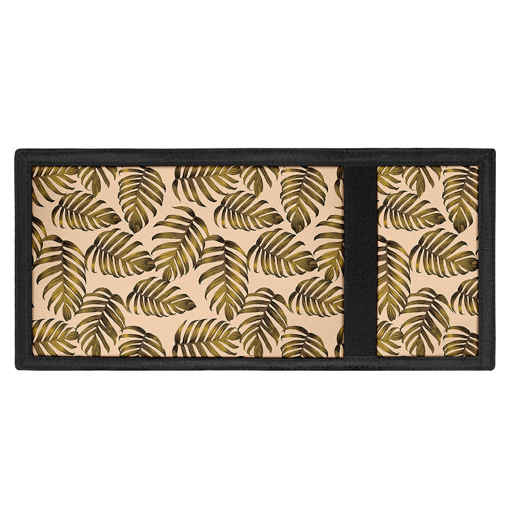 Yellow Monstera Leaves Pattern Print Trifold Wallet