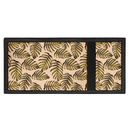 Yellow Monstera Leaves Pattern Print Trifold Wallet