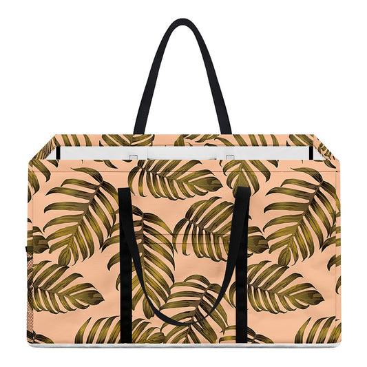 Yellow Monstera Leaves Pattern Print Utility Tote Bag