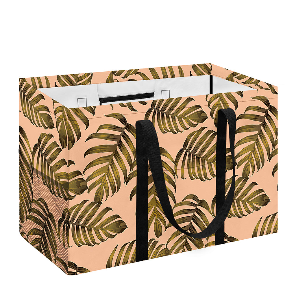 Yellow Monstera Leaves Pattern Print Utility Tote Bag