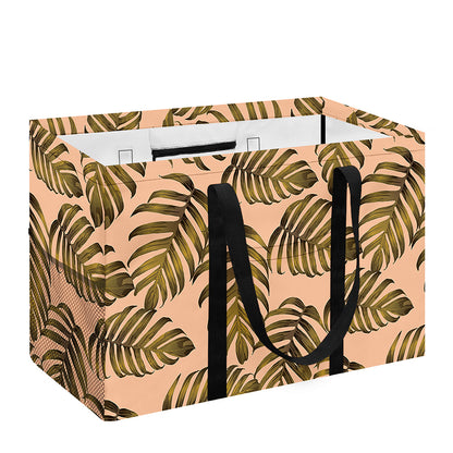 Yellow Monstera Leaves Pattern Print Utility Tote Bag