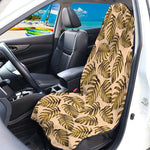 Yellow Monstera Leaves Pattern Print Waterproof Car Seat Cover
