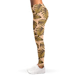 Yellow Monstera Leaves Pattern Print Women's Leggings