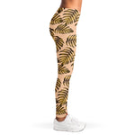 Yellow Monstera Leaves Pattern Print Women's Leggings