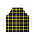 Yellow Navy And Black Plaid Print Adjustable Apron