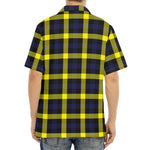 Yellow Navy And Black Plaid Print Aloha Shirt