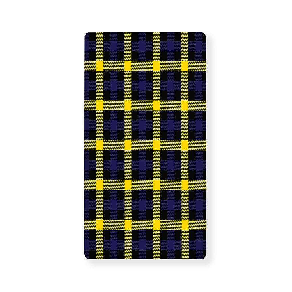 Yellow Navy And Black Plaid Print Baby Crib Sheet