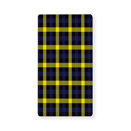 Yellow Navy And Black Plaid Print Baby Crib Sheet