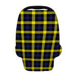 Yellow Navy And Black Plaid Print Baby Seat Cover