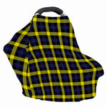 Yellow Navy And Black Plaid Print Baby Seat Cover