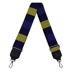 Yellow Navy And Black Plaid Print Bag Strap