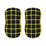 Yellow Navy And Black Plaid Print Bar Stool Covers