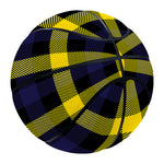 Yellow Navy And Black Plaid Print Basketball