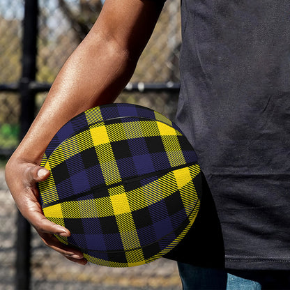 Yellow Navy And Black Plaid Print Basketball