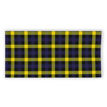 Yellow Navy And Black Plaid Print Beach Towel