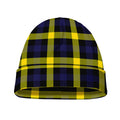 Yellow Navy And Black Plaid Print Beanie
