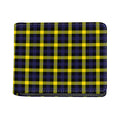Yellow Navy And Black Plaid Print Bifold Wallet