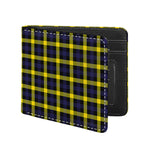 Yellow Navy And Black Plaid Print Bifold Wallet