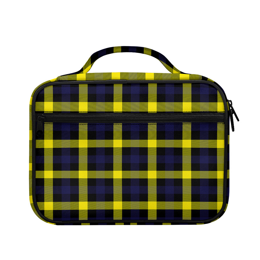 Yellow Navy And Black Plaid Print Briefcase Bible Bag