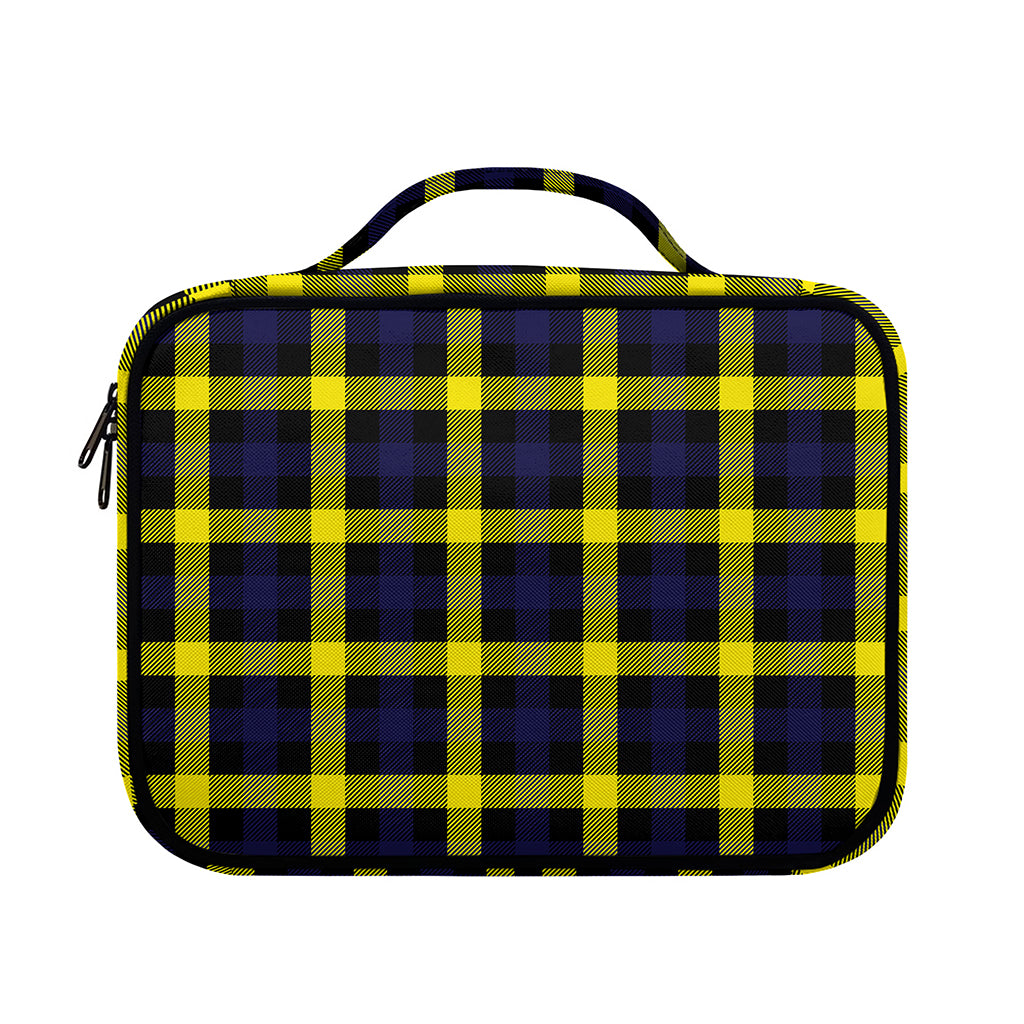 Yellow Navy And Black Plaid Print Briefcase Bible Bag
