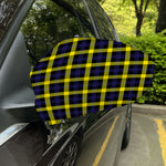 Yellow Navy And Black Plaid Print Car Side Mirror Covers