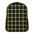 Yellow Navy And Black Plaid Print Casual Backpack