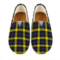 Yellow Navy And Black Plaid Print Casual Shoes