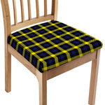 Yellow Navy And Black Plaid Print Chair Cushion Cover