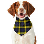 Yellow Navy And Black Plaid Print Dog Bandana