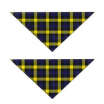 Yellow Navy And Black Plaid Print Dog Bandana