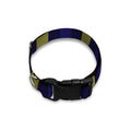Yellow Navy And Black Plaid Print Dog Collar