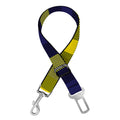 Yellow Navy And Black Plaid Print Dog Seat Belt