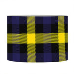 Yellow Navy And Black Plaid Print Drum Lamp Shade