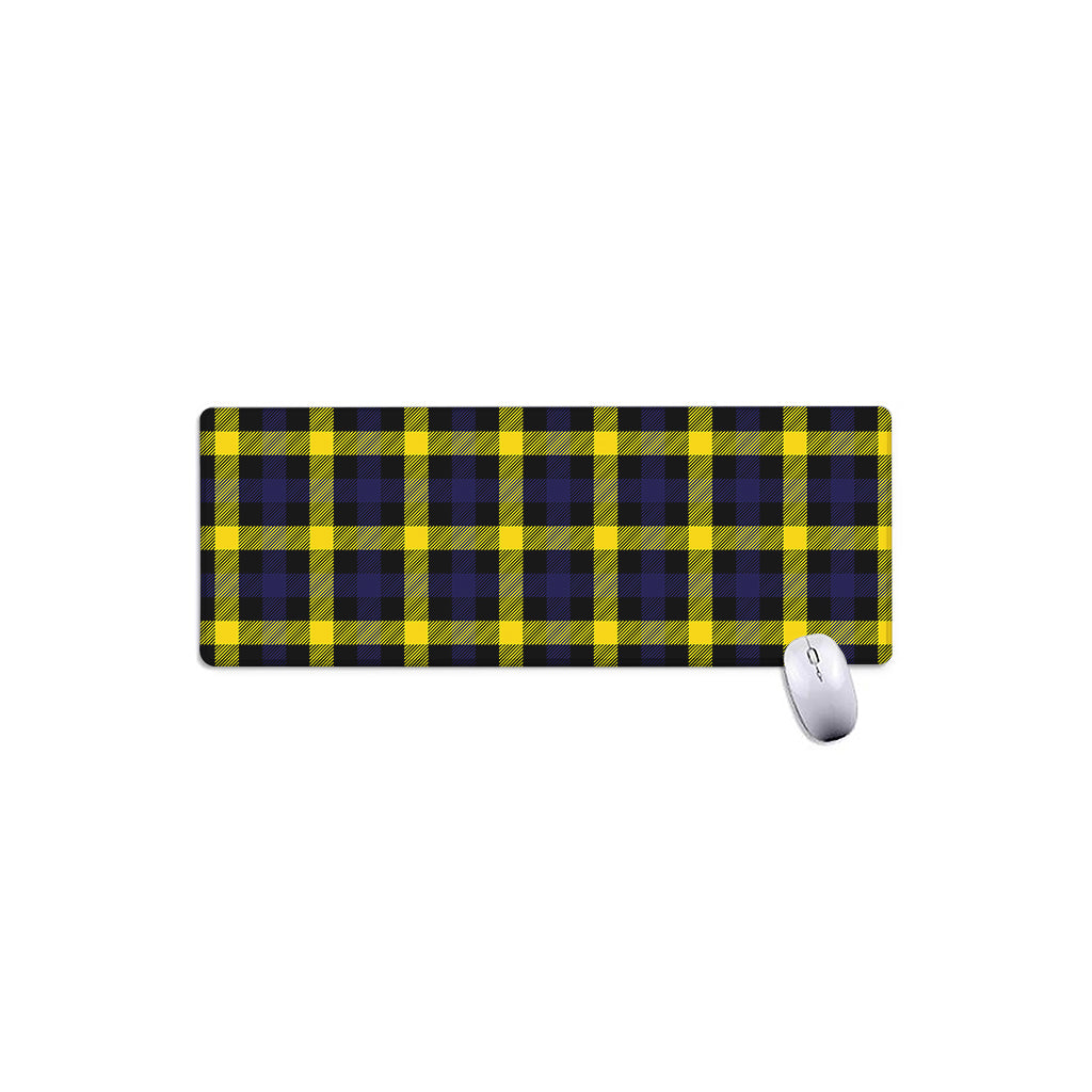 Yellow Navy And Black Plaid Print Extended Mouse Pad