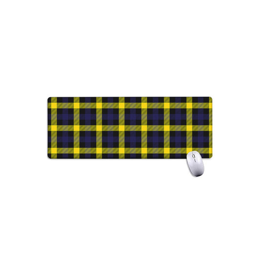 Yellow Navy And Black Plaid Print Extended Mouse Pad