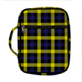 Yellow Navy And Black Plaid Print Front Pocket Bible Bag