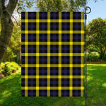 Yellow Navy And Black Plaid Print Garden Flag