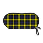 Yellow Navy And Black Plaid Print Glasses Case