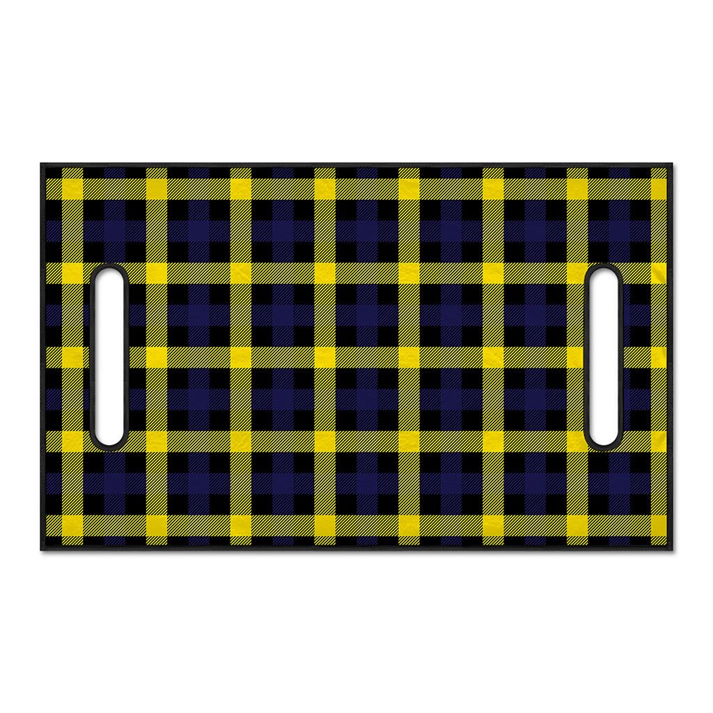 Yellow Navy And Black Plaid Print Golf Cart Seat Cover
