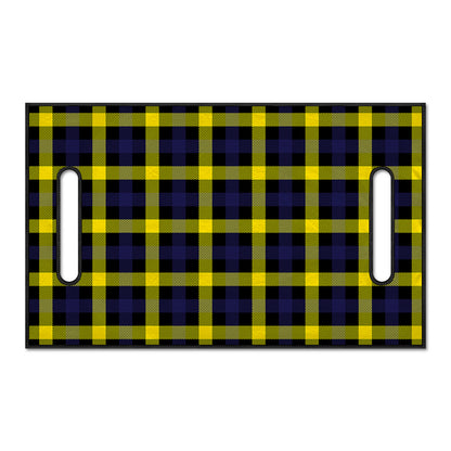 Yellow Navy And Black Plaid Print Golf Cart Seat Cover