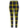 Yellow Navy And Black Plaid Print High-Waisted Pocket Leggings