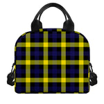 Yellow Navy And Black Plaid Print Insulated Lunch Bag